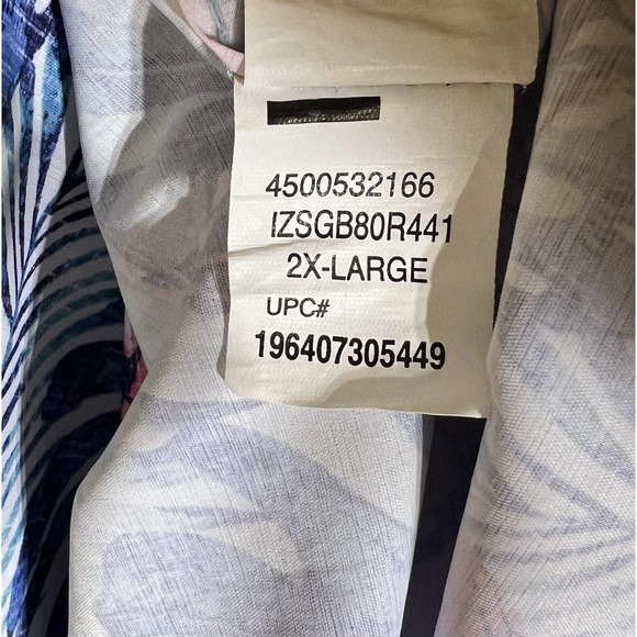 Izod Saltwater Fishing Hawaiian Floral Button Up Shirt Men Size XXL Pockets - Picture 6 of 14